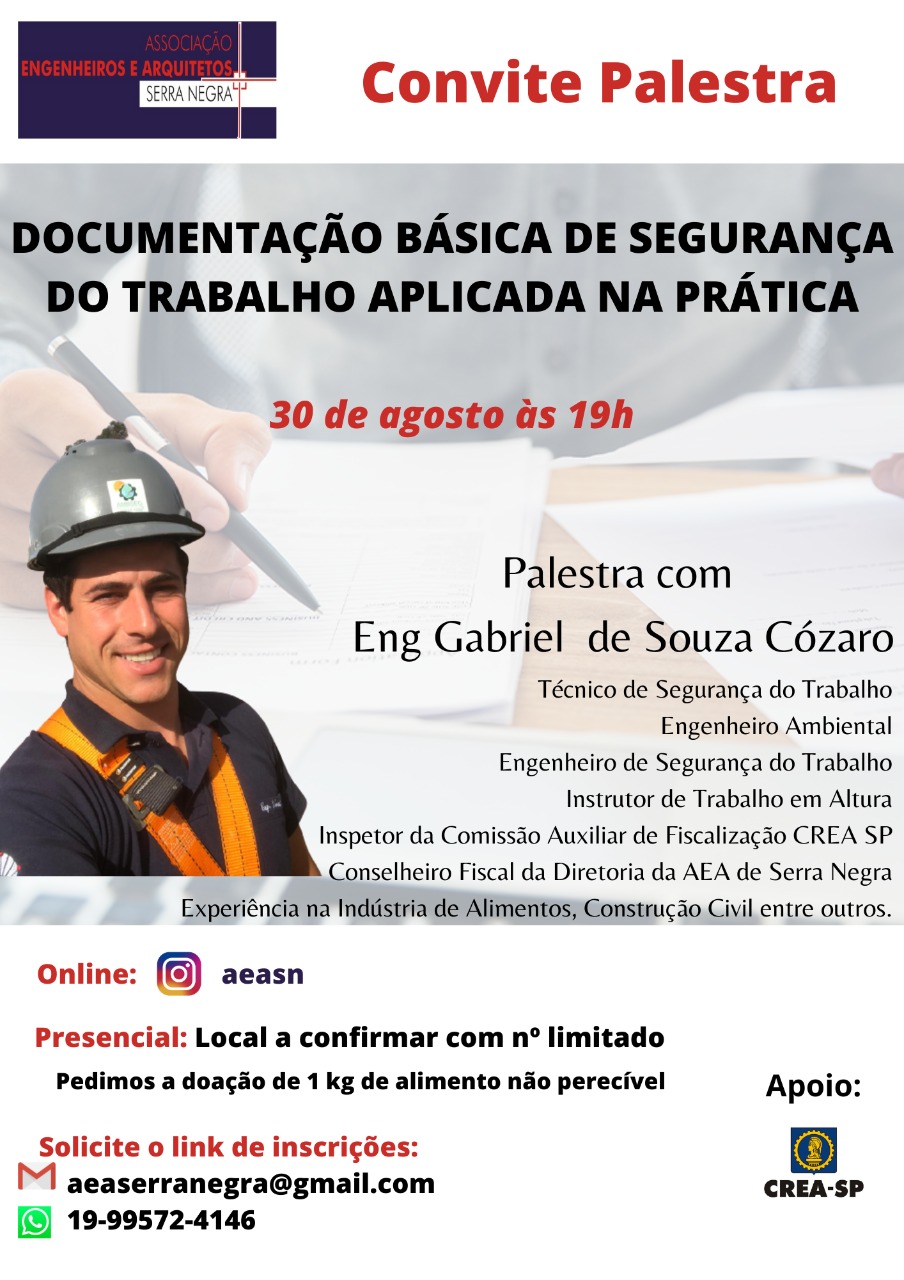 Palestra Gratuita - Segurança do Trabalho